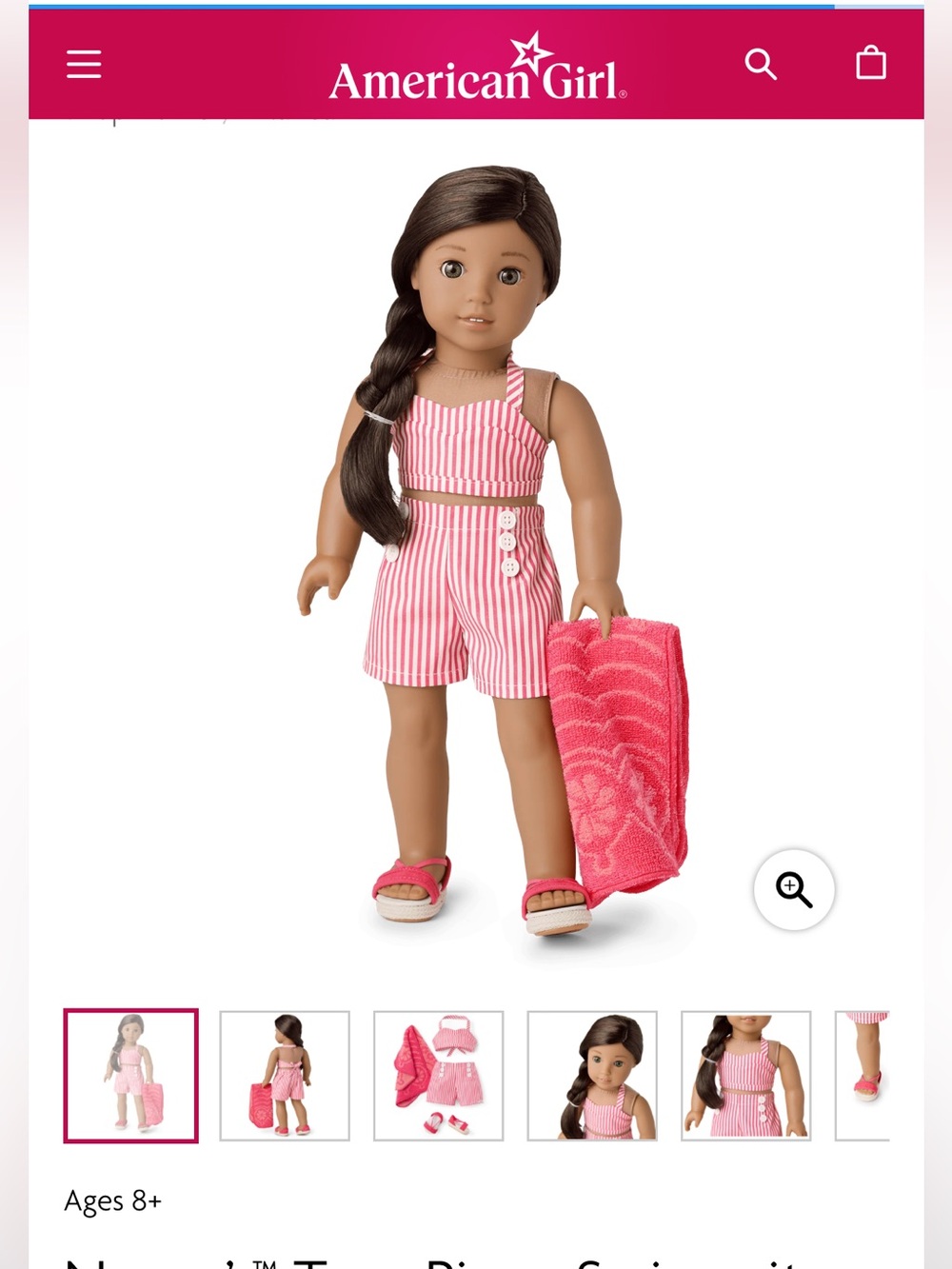 American Girl Nanea’s Two Piece Swimsuit and towel set